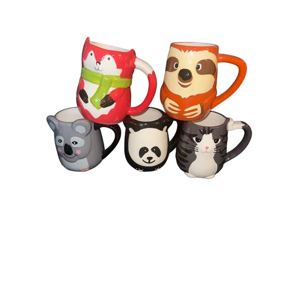 Fox-Shaped Ceramic Mug With Green Scarf - Picture 1 of 16